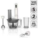 Arzum Multi Fonksiyonlu Beyaz Blender Seti 1200W, Güçlü ve Çok Yönlü Kullanım - Ahşap - Beyaz