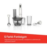 Arzum Mutfak Robotu Güçlü Motor Geniş Hazne 1187 Çok Amaçlı Soprano Blender Set Kesme Tahtasıhediyeli - Beyaz