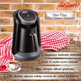 Arzum OK004 Okka Minio Türk Kahvesi Makinesi Taşma Önleyici Sistem, 4 Fincan Kapasiteli, Bakır - Siyah