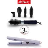 Arzum Revolution Hava Üflemeli 5'i 1 Arada Şekillendirici + Arzum Hypnose Ionmax 16 mm Turmalin Seramik Iyon Teknolojili Saç Düzleştirici - Siyah - Altın