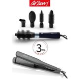 Arzum Revolution Hava Üflemeli 5'i 1 Arada Şekillendirici + Arzum Trendcare Geniş Saç Düzleştirici Seramik Turmalin Plaka Antrasit - Siyah - Altın