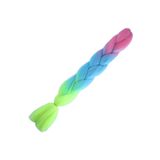 arzuperuk peruk ve saç atölyesi Afrika Örgülük Ombreli Sentetik Saç 100 Gr. - Açık Mavi / Neon Sarı / Pembe
