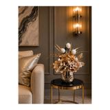 ArzzHome Cezve Saksı Çiçek Aranjmanı Premium 4'lü Beyaz / Gold