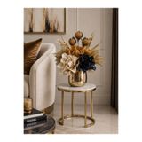 ArzzHome Cezve Saksı Çiçek Aranjmanı Premium 4'lü Tarçın / Gold