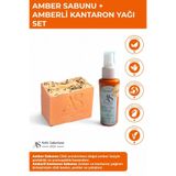 AS ANTİK SABUNHANE 1924 Amber Sabunu + Amberli Kantaron Yağı Cilt Bakım Seti – Doğal ve El Yapımı