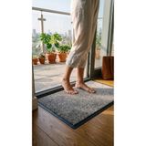 AS-FLOOR Princess Ekru-Gri Kaymaz Tabanlı Nem Alıcı Kapı Önü Paspası