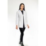 As Forma Öğretmen Önlüğü - Bayan - Kısa Boy -Ceket Yaka -Uzunluk : 75 cm - Beyaz - XS