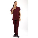 As Forma Scrub-Premium Likralı Bayan-Bordo - XS