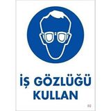 As Güvenlik Uyarı Levhası Iş Gözlüğü Kullan "2" - 1 Adet