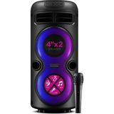 AS Mobile Maxron Mxboom Karaoke Mikrofonlu Bluetooth Hoparlör | 10W Güçlü Ses, Rgb LED Işıklı Parti Sistemi, Tws Destekli Ses Bombası - Siyah