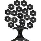 As Tasarım Lazer Çiçek Ağaç001 Model Modern Tasarım Mdf Üzeri Akrilik Duvar Dekorasyon Ürünleri Siyah Renk 50 cm - 50 x 50