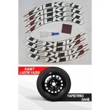 AS Tuning Falken Motosiklet ve Otomobil Araç 3D Oto Lastik Yazısı Sticker Arma 8 Adet - Standart - Beyaz