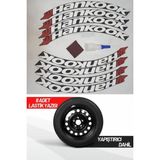AS Tuning Hankook Motosiklet ve Otomobil Araç 3D Oto Lastik Yazısı Sticker Arma 8 Adet - Standart - Beyaz