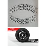 AS Tuning Speed Hunters Motosiklet ve Otomobil Araç 3D Oto Lastik Yazısı Sticker Arma 4 Adet - Standart - Beyaz