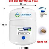 AS WATER Çelik Su Tankı 8 lt 2.2 Galon Butil Diyafram ile Su Arıtma