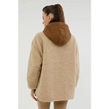 AS001001451 A10119477708010 101194777 CT2008 Hannah Teddy Jacket 2pr Kadın Mont Camel - Kahverengi