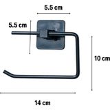 Asa Store Kendiliğinden Yapışkanlı Siyah Paslanmaz Metal Kapaksız Tuvalet Kağıtlığı Aparatı