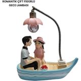 Asa Store Tekne Işık Pembe Gece Lambası Romantik Çift Figürü ile Sıcak Aydınlatma