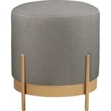 Asaella Mobilya Ella Mio Puf, Metal Halkalı Puf, Makyaj Oturağı ,puf Bench Montajsız Oturak Gold Metal Ayaklı - Antrasit
