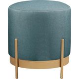 Asaella Mobilya Ella Mio Puf, Metal Halkalı Puf, Makyaj Oturağı ,puf Bench Montajsız Oturak Gold Metal Ayaklı - Füme