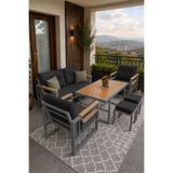 Asaella Mobilya Esinti Serisi Balkon Takımı, 2-1-1 Gri Bahçe Takımı, (2'li Koltuk 70X150, 2 Tekli Koltuk 70X70, Masa 70X110, 2 Puf)