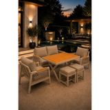Asaella Mobilya Garden Serisi Balkon Takımı, 2-1-1 Cappuccino Bahçe Takımı, (2'li Koltuk 70X150, 2 Tekli Koltuk 70X70, Masa 70X110, 2 Puf)