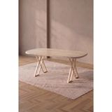 Asaella Mobilya Hooli 90X168 Traverten Mdf Yemek Masası, Metal x Ayaklı, Sabit, Mutfak Masası ve Yemek Odası Masası