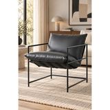 Asaella Mobilya Livo Modern Berjer Metal Iskeletli Tekli Koltuk, Iskandinav Dinlenme Koltuğu 65X75X70 cm - Antrasit