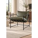 Asaella Mobilya Livo Modern Berjer Metal Iskeletli Tekli Koltuk, Iskandinav Dinlenme Koltuğu 65X75X70 cm - Haki
