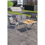 Asaella Mobilya Sierra Serisi Balkon Takımı, 2-1-1 Gri Bahçe Takımı (2'li Koltuk 54X120, Tekli Koltuk 52X54, Masa 60X90) - Antrasit