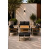 Asaella Mobilya Sole Serisi Balkon Takımı, 2-1-1 Cappuccino Bahçe Takımı, (2'li Koltuk 70X150, 2 Tekli Koltuk 70X70, Masa 70X110, 2 Puf) - Antrasit