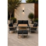Asaella Mobilya Sole Serisi Balkon Takımı, 2-1-1 Gri Bahçe Takımı, (2'li Koltuk 70X150, 2 Tekli Koltuk 70X70, Masa 70X110, 2 Puf) - Antrasit