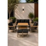 Asaella Mobilya Sole Serisi Balkon Takımı, 3-1-1 Antrasit Bahçe Takımı, (3'lü Koltuk 70X180, 2 Tekli Koltuk 70X70, Masa 70X110, 2 Puf) - Cappuccino