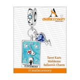 asaf Tarot kartı ( Adalet ) sallantılı charm / asafaccessory