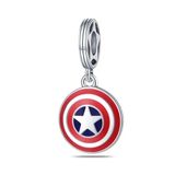 Asafaccessory Kaptan Amerika Kalkan Charm Gümüş Kaplama Gümüş Tek Ebat