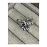 Asafaccessory Taşlı Sallantılı Hilal Ve Yıldızlar Charm Gümüş Kaplamadır Gri Battal Standart