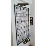 ASAFF TEL PANO DUVARA MONTE 101X154CM 30 ADET 15 CM KANCA RENK:MAT SİYAH