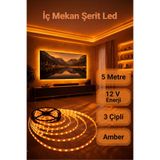 ASAFRİ 3 Çipli Şerit Led Amber Işık İç Mekan 5 m ( TRAFOSUZ )