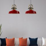 Asaletli Tekli Avize Gemici Eskitme Başlık Retro Sarkıt Lamba Restoran Salon Aydınlatma - Kırmızı