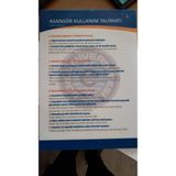 Asansör Kullanma talimatı Plexi malzeme A4 Boyut