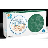 Asap X-Tra Thıck Pudrasız Kalın Mavi Nitril Eldiven (Kullan At) 1 Koli ( 1o Paket, 1 Paket 100 Adet) - 9XL