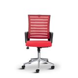 Asbir Mobilya Capri Fileli Metal Ayaklı Çalışma Koltuğu, Ofis Sandalyesi, Siyah, 57x53x95 cm, Ayarlanabilir Yükseklik (KIRMIZI)