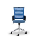 Asbir Mobilya Capri Fileli Metal Ayaklı Çalışma Koltuğu, Ofis Sandalyesi, Siyah, 57x53x95 cm, Ayarlanabilir Yükseklik (MAVİ)