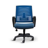 Asbir Mobilya Metis Çalışma Koltuğu, Ofis Sandalyesi, Plastik Ayak, File Sırt, 32 DNS Sünger, Tekerlek Dahil, 57x53x95 cm (MAVİ)