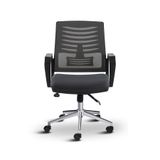 Asbir Mobilya Metis Metal Ayaklı Ofis Sandalyesi, Çalışma Koltuğu, File Sırt, 32 DNS Sünger, Plastik Teker, 95x57x53 cm (Antrasit)