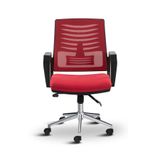 Asbir Mobilya Metis Metal Ayaklı Ofis Sandalyesi, Çalışma Koltuğu, File Sırt, 32 DNS Sünger, Plastik Teker, 95x57x53 cm (Kırmızı)