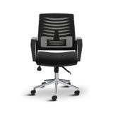 Asbir Mobilya Metis Metal Ayaklı Ofis Sandalyesi, Çalışma Koltuğu, File Sırt, 32 DNS Sünger, Plastik Teker, 95x57x53 cm (Siyah)