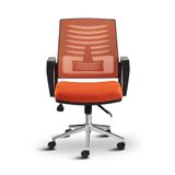 Asbir Mobilya Metis Metal Ayaklı Ofis Sandalyesi, Çalışma Koltuğu, File Sırt, 32 DNS Sünger, Plastik Teker, 95x57x53 cm (Turuncu)