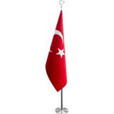 Ascann Makam Bayrağı 70 x 105 cm Kırmızı Renkli 3 Boyutlu Ay-Yıldız Desenli