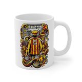 Aşçı Meslek Taraftar Temalı Aşçı Kupa Bardak | Taraftar Meslek Temalı Kupa Bardak | Hediye Mug (Galatasaray Temalı, Beyaz)